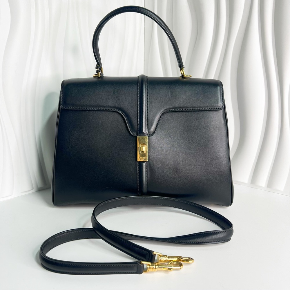 Celine Small 16 Bag in Black Natural Calfskin